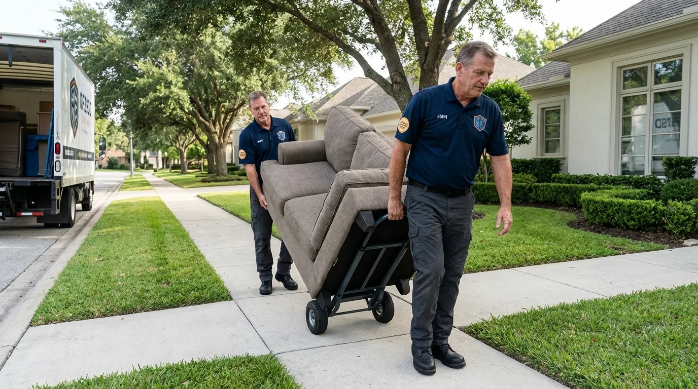 Local residential moving crew loading furniture in Kenwood, CA